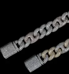 Custom Cuban Link Chain in silver and gold tone