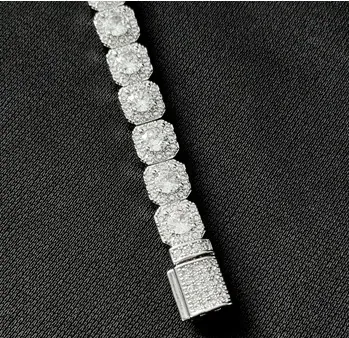 Custom Tennis Chain in silver tone with clear stones