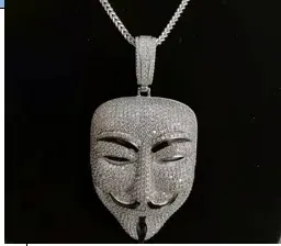 Custom Face Pendant in silver tone
