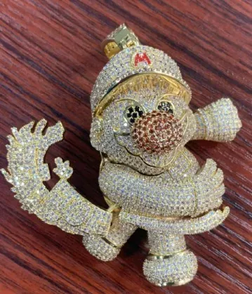 Custom Character Pendant in multicolor with multicolor stones
