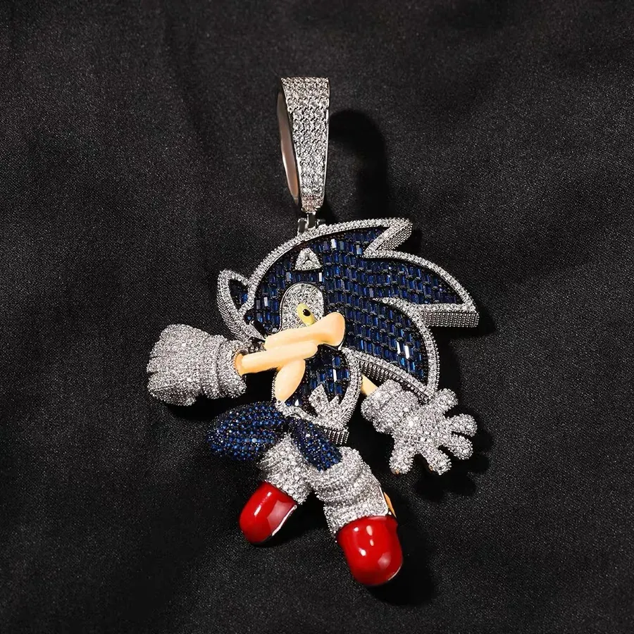 Custom Character Pendant in multicolor with multicolor stones