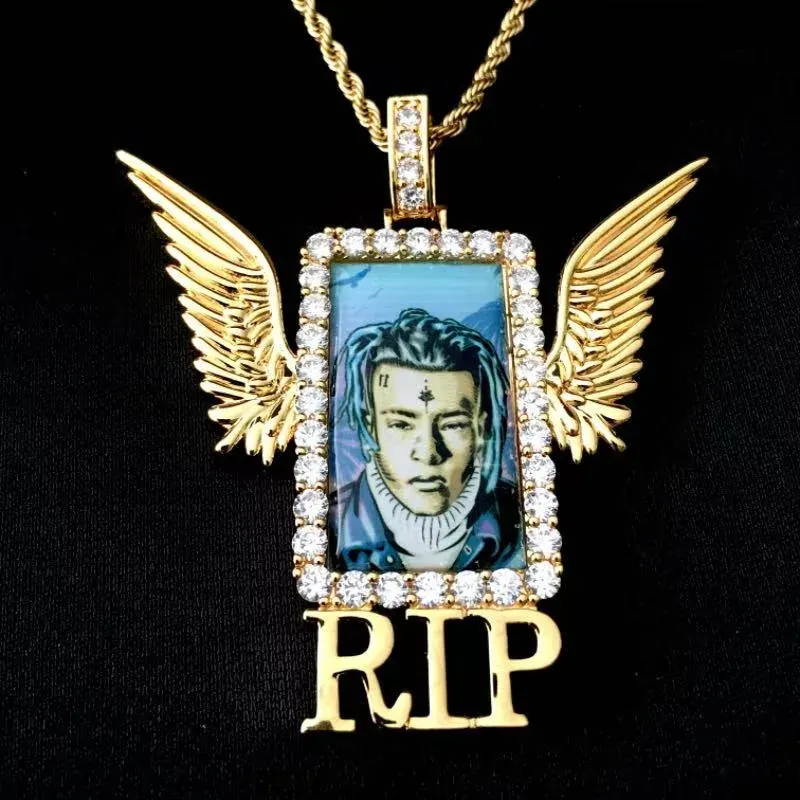 Custom Photo Pendant in gold and silver tone with photo insert design