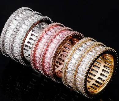 Custom Eternity Ring in mixed-tone with clear stones