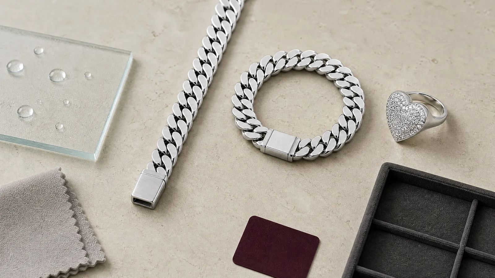 Stainless steel daily-wear jewelry developed for water-resistant product positioning